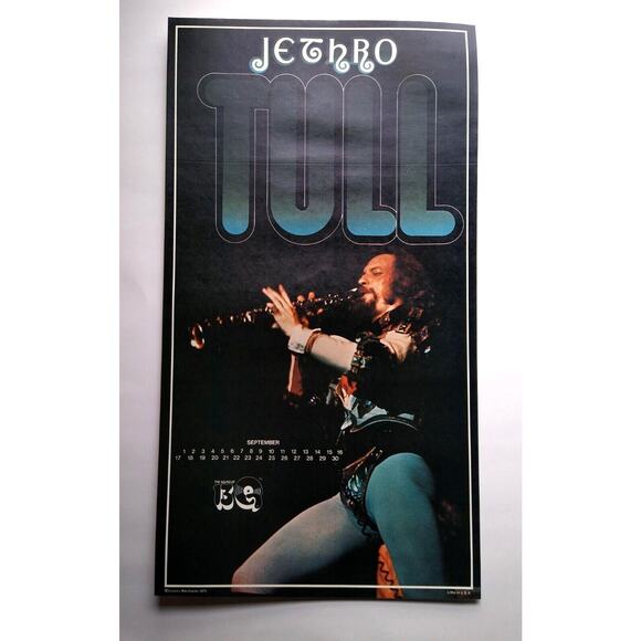 Jethro Tull Band Poster Original 1975 Prog Art Rock Music 22" Wall Art UNUSED - Picture 1 of 6